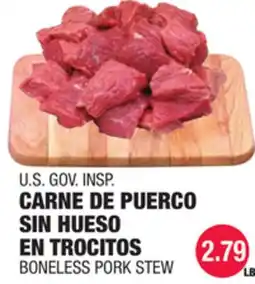 Carnicerias Jimenez U.S. GOV. INSPI. CARNE DE PUERCO SIN HUESO EN TROCITOS offer