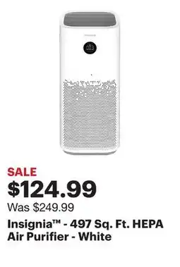 Best Buy Insignia - 497 Sq. Ft. HEPA Air Purifier - White offer