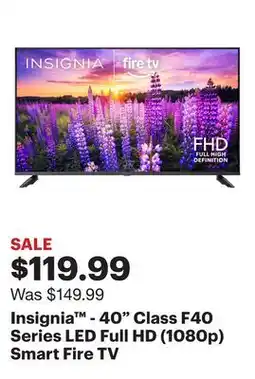 Best Buy Insignia - 40 Class F40 Series LED Full HD (1080p) Smart Fire TV offer