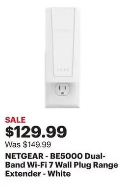 Best Buy NETGEAR - BE5000 Dual-Band Wi-Fi 7 Wall Plug Range Extender - White offer