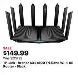 Best Buy TP-Link - Archer AXE7800 Tri-Band Wi-Fi 6E Router - Black offer