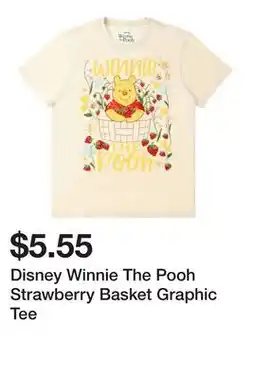 Five Below Disney Winnie The Pooh Strawberry Basket Graphic Tee offer