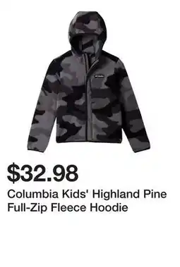 Dick's Sporting Goods Columbia Kids' Highland Pine Full-Zip Fleece Hoodie offer