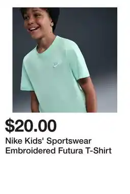 Dick's Sporting Goods Nike Kids' Sportswear Embroidered Futura T-Shirt offer