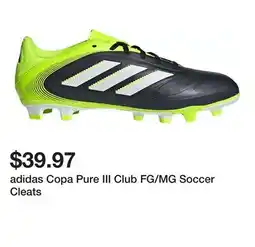 Dick's Sporting Goods adidas Copa Pure III Club FG/MG Soccer Cleats offer