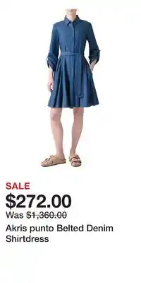 Nordstrom Akris punto Belted Denim Shirtdress offer