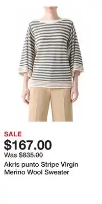 Nordstrom Akris punto Stripe Virgin Merino Wool Sweater offer