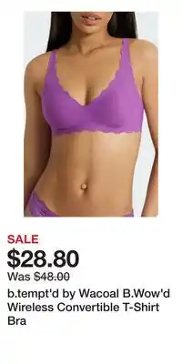 Nordstrom b.tempt'd by Wacoal B.Wow'd Wireless Convertible T-Shirt Bra offer
