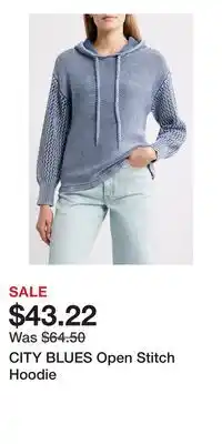 Nordstrom CITY BLUES Open Stitch Hoodie offer