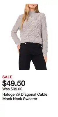 Nordstrom Halogen Diagonal Cable Mock Neck Sweater offer