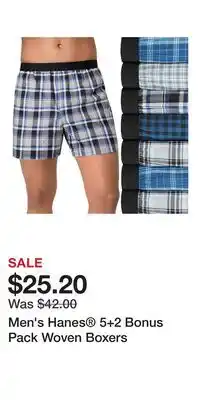 Kohl's Men's Hanes 5+2 Bonus Pack Woven Boxers offer