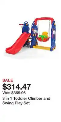 Kohl's 3 in 1 Toddler Climber and Swing Play Set offer