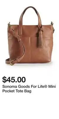 Kohl's Sonoma Goods For Life Mini Pocket Tote Bag offer
