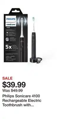 Kohl's Philips Sonicare 4100 Rechargeable Electric Toothbrush with Pressure Sensor offer