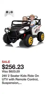 Kohl's 24V 2 Seater Kids Ride On UTV with Remote Control, Suspension, Bluetooth, LED Lights offer