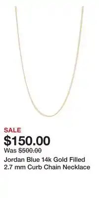 Kohl's Jordan Blue 14k Gold Filled 2.7 mm Curb Chain Necklace offer