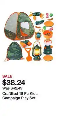 Kohl's CraftBud 18 Pc Kids Campaign Play Set offer