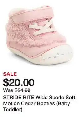 Marshalls STRIDE RITE Wide Suede Soft Motion Cedar Booties (Baby Toddler) offer