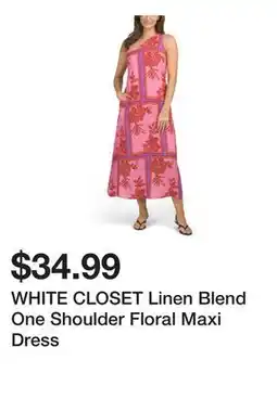 Marshalls WHITE CLOSET Linen Blend One Shoulder Floral Maxi Dress offer
