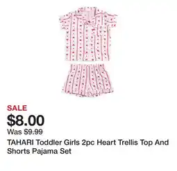 Marshalls TAHARI Toddler Girls 2pc Heart Trellis Top And Shorts Pajama Set offer