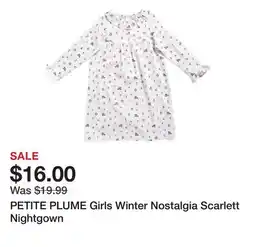 Marshalls PETITE PLUME Girls Winter Nostalgia Scarlett Nightgown offer