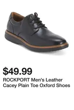 Marshalls ROCKPORT Men's Leather Cacey Plain Toe Oxford Shoes offer