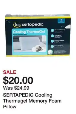 Marshalls SERTAPEDIC Cooling Thermagel Memory Foam Pillow offer