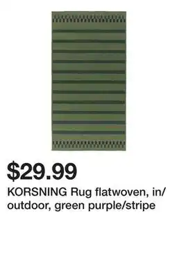 Ikea KORSNING Rug flatwoven, in/outdoor, green purple/stripe offer