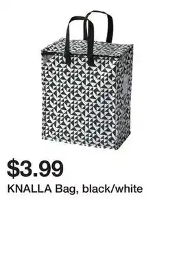 Ikea KNALLA Bag, black/white offer