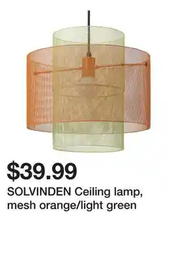Ikea SOLVINDEN Ceiling lamp, mesh orange/light green offer