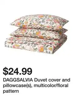 Ikea DAGGSALVIA Duvet cover and pillowcase(s), multicolor/floral pattern offer