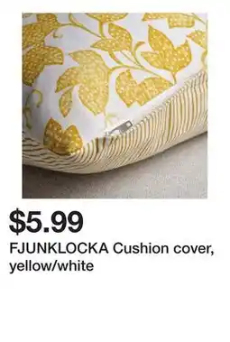Ikea FJUNKLOCKA Cushion cover, yellow/white offer