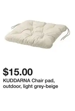 Ikea KUDDARNA Chair pad, outdoor, light grey-beige offer