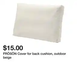 Ikea FRÖSÖN Cover for back cushion, outdoor beige offer