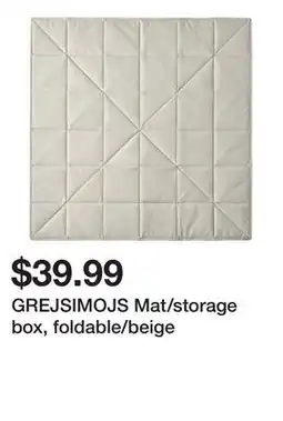 Ikea GREJSIMOJS Mat/storage box, foldable/beige offer