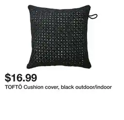 Ikea TOFTÖ Cushion cover, black outdoor/indoor offer