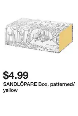 Ikea SANDLÖPARE Box, patterned/yellow offer