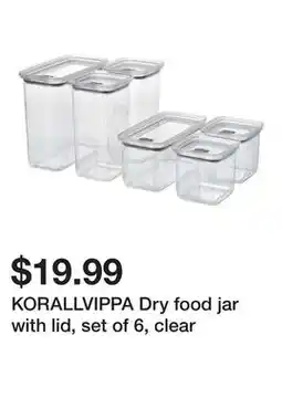 Ikea KORALLVIPPA Dry food jar with lid, set of 6, clear offer