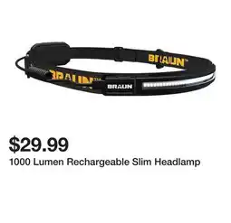Harbor Freight Tools 1000 Lumen Rechargeable Slim Headlamp offer