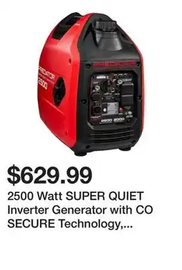 Harbor Freight Tools 2500 Watt SUPER QUIET Inverter Generator with CO SECURE Technology, 49-State Compliant offer