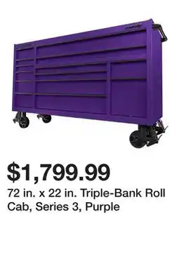 Harbor Freight Tools 72 in. x 22 in. Triple-Bank Roll Cab, Series 3, Purple offer