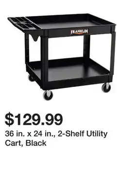 Harbor Freight Tools 36 in. x 24 in., 2-Shelf Utility Cart, Black offer