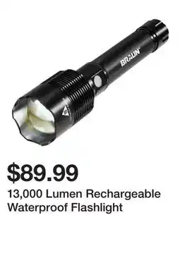 Harbor Freight Tools 13,000 Lumen Rechargeable Waterproof Flashlight offer