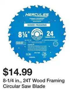 Harbor Freight Tools 8-1/4 in., 24T Wood Framing Circular Saw Blade offer