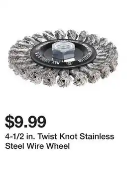 Harbor Freight Tools 4-1/2 in. Twist Knot Stainless Steel Wire Wheel offer