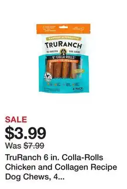 Tractor Supply Company TruRanch 6 in. Colla-Rolls Chicken and Collagen Recipe Dog Chews, 4 pk offer