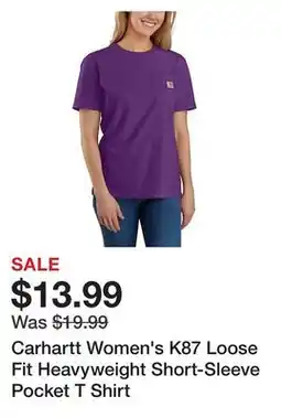 Tractor Supply Company Carhartt Women's K87 Loose Fit Heavyweight Short-Sleeve Pocket T Shirt offer