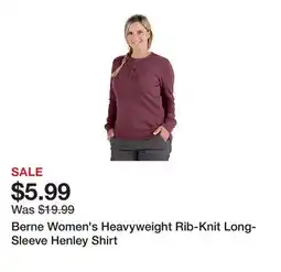 Tractor Supply Company Berne Women's Heavyweight Rib-Knit Long-Sleeve Henley Shirt offer