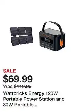 Tractor Supply Company Wattbricks Energy 120W Portable Power Station and 30W Portable Solar Panel Bundle offer