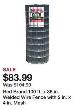 Tractor Supply Company Red Brand 100 ft. x 36 in. Welded Wire Fence with 2 in. x 4 in. Mesh offer